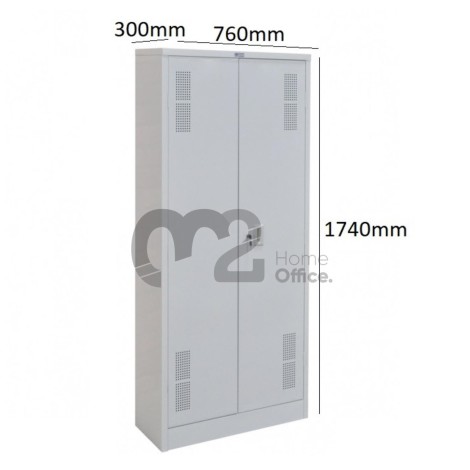 Armário de Aço RAA407 S/F - 2 Portas - 1740x760x300mm RCH - Com 02 prateleiras móveis e 01 prateleira fixa